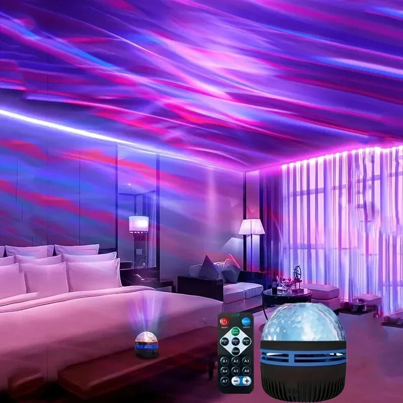 NEW Starry Projector Light with 7 Color Patterns & Remote Control, Polar Projector Night Light for Bedroom Atmosphere